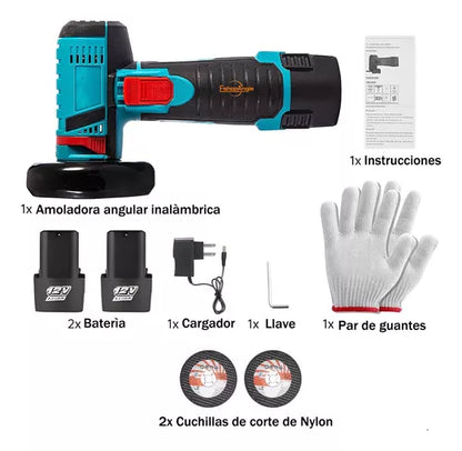 PULIDORA ANGULAR AMOLADORA INALAMBRICO RECARGABLE + BATERIA EXTRA y ESTUCHE 🎁