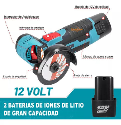 PULIDORA ANGULAR AMOLADORA INALAMBRICO RECARGABLE + BATERIA EXTRA y ESTUCHE 🎁